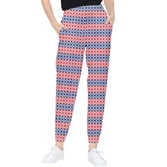 Red Blue White Troll Knots Pattern Tapered Pants