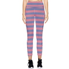 Red Blue White Troll Knots Pattern Pocket Leggings 