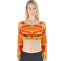 Abstract pattern geometric backgrounds   Long Sleeve Crop Top View1