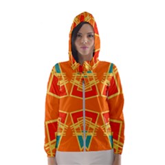 Abstract Pattern Geometric Backgrounds   Women s Hooded Windbreaker by Eskimos