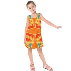 Abstract Pattern Geometric Backgrounds   Kids  Sleeveless Dress by Eskimos