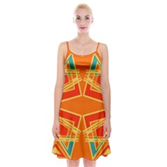 Abstract Pattern Geometric Backgrounds   Spaghetti Strap Velvet Dress by Eskimos