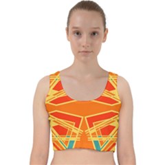 Abstract Pattern Geometric Backgrounds   Velvet Racer Back Crop Top by Eskimos