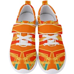 Abstract Pattern Geometric Backgrounds   Men s Velcro Strap Shoes by Eskimos