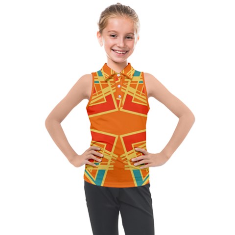 Abstract Pattern Geometric Backgrounds   Kids  Sleeveless Polo Tee by Eskimos