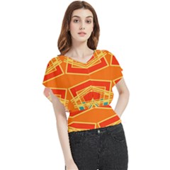 Abstract Pattern Geometric Backgrounds   Butterfly Chiffon Blouse