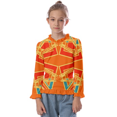 Abstract Pattern Geometric Backgrounds   Kids  Frill Detail Tee by Eskimos