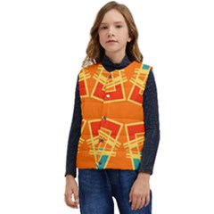 Abstract Pattern Geometric Backgrounds   Kid s Short Button Up Puffer Vest	 by Eskimos