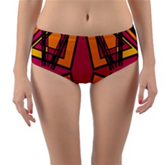 Abstract Geometric Design    Reversible Mid-waist Bikini Bottoms by Eskimos