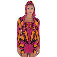 Abstract Geometric Design    Long Sleeve Hooded T-shirt by Eskimos