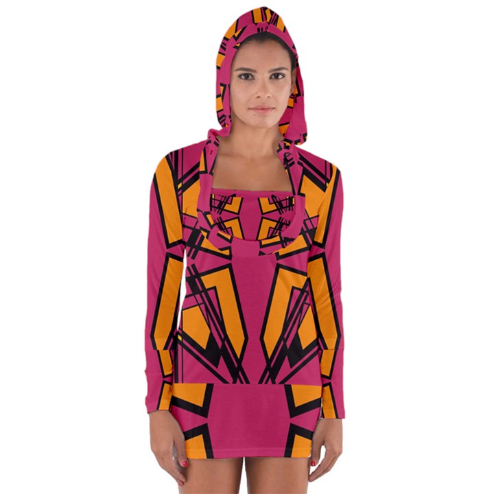 Abstract geometric design    Long Sleeve Hooded T-shirt