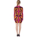 Abstract geometric design    V-neck Bodycon Long Sleeve Dress View2