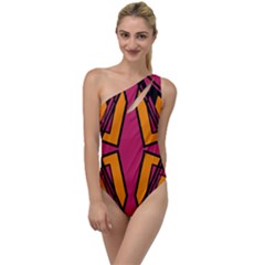 Abstract Geometric Design    To One Side Swimsuit by Eskimos