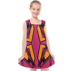 Abstract Geometric Design    Kids  Cross Back Dress by Eskimos