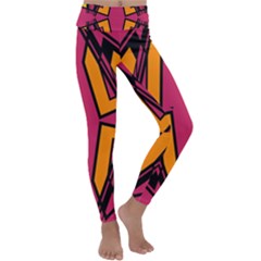 Abstract Geometric Design    Kids  Lightweight Velour Classic Yoga Leggings by Eskimos