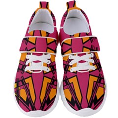 Abstract Geometric Design    Women s Velcro Strap Shoes by Eskimos