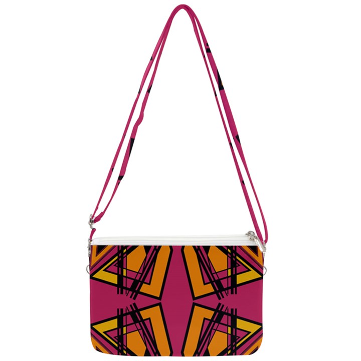 Abstract geometric design    Double Gusset Crossbody Bag