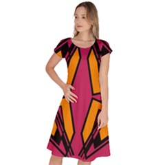 Abstract Geometric Design    Classic Short Sleeve Dress by Eskimos