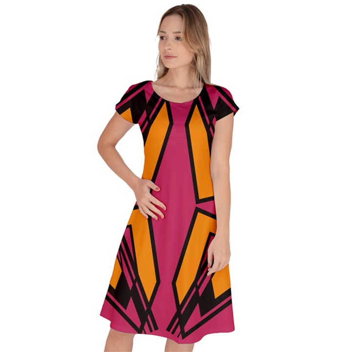 Abstract geometric design    Classic Short Sleeve Dress