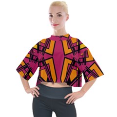 Abstract Geometric Design    Mock Neck Tee by Eskimos