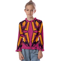 Abstract Geometric Design    Kids  Frill Detail Tee