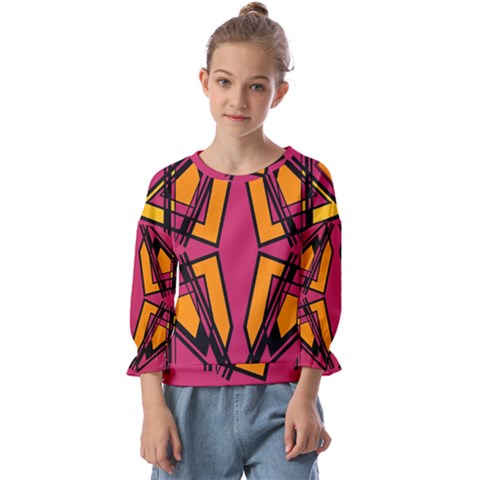 Abstract Geometric Design    Kids  Cuff Sleeve Top by Eskimos