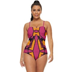 Abstract Geometric Design    Retro Full Coverage Swimsuit by Eskimos