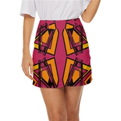 Abstract Geometric Design    Mini Front Wrap Skirt by Eskimos