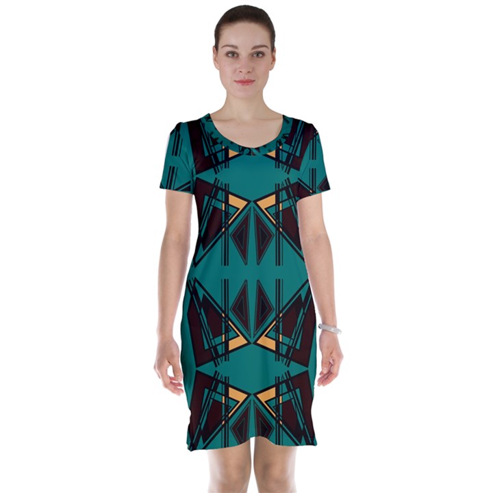 Abstract geometric design    Short Sleeve Nightdress