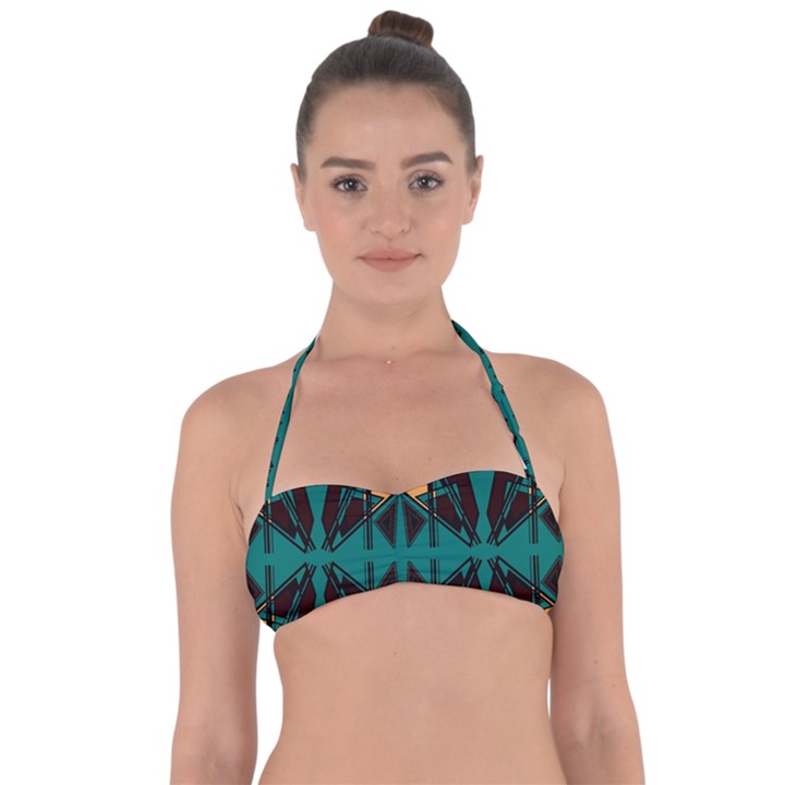 Abstract geometric design    Halter Bandeau Bikini Top