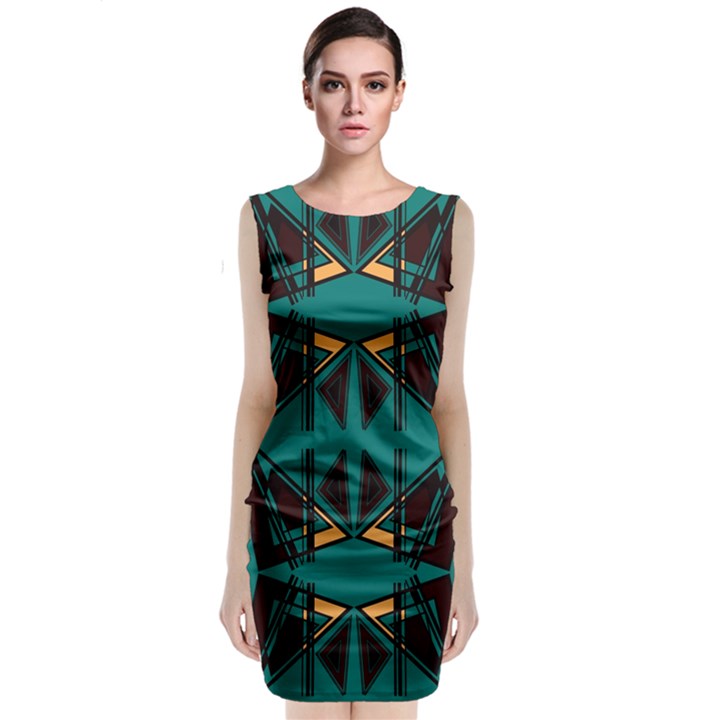 Abstract geometric design    Classic Sleeveless Midi Dress