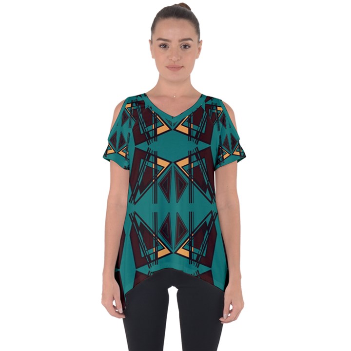 Abstract geometric design    Cut Out Side Drop Tee