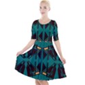 Abstract geometric design    Quarter Sleeve A-Line Dress View1