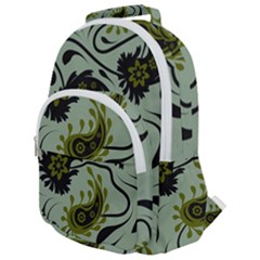 Floral Pattern Paisley Style Paisley Print   Rounded Multi Pocket Backpack by Eskimos