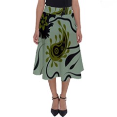 Floral Pattern Paisley Style Paisley Print   Perfect Length Midi Skirt by Eskimos