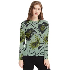 Floral Pattern Paisley Style Paisley Print   Women s Long Sleeve Rash Guard by Eskimos