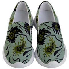 Floral Pattern Paisley Style Paisley Print   Kids Lightweight Slip Ons by Eskimos