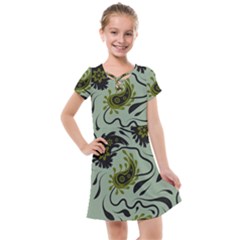 Floral Pattern Paisley Style Paisley Print   Kids  Cross Web Dress by Eskimos