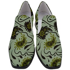 Floral Pattern Paisley Style Paisley Print   Women Slip On Heel Loafers by Eskimos