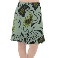 Floral Pattern Paisley Style Paisley Print   Fishtail Chiffon Skirt by Eskimos