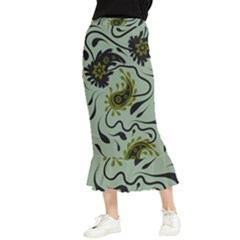 Floral Pattern Paisley Style Paisley Print   Maxi Fishtail Chiffon Skirt by Eskimos