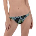 Floral pattern paisley style Paisley print.  Ring Detail Bikini Bottom View1