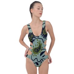 Floral Pattern Paisley Style Paisley Print   Side Cut Out Swimsuit by Eskimos