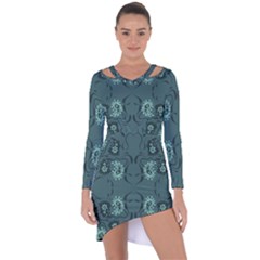 Floral Pattern Paisley Style Paisley Print   Asymmetric Cut-out Shift Dress by Eskimos