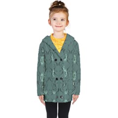 Floral Pattern Paisley Style Paisley Print   Kids  Double Breasted Button Coat by Eskimos