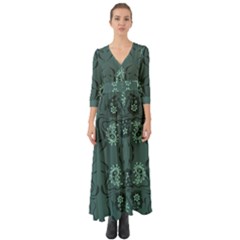 Floral Pattern Paisley Style Paisley Print   Button Up Boho Maxi Dress by Eskimos