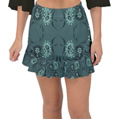 Floral Pattern Paisley Style Paisley Print   Fishtail Mini Chiffon Skirt by Eskimos