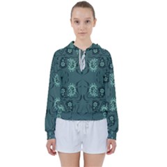 Floral Pattern Paisley Style Paisley Print   Women s Tie Up Sweat by Eskimos