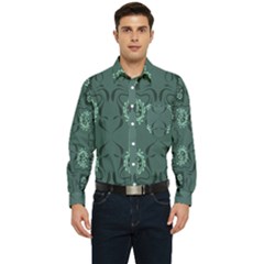 Floral Pattern Paisley Style Paisley Print   Men s Long Sleeve Pocket Shirt  by Eskimos