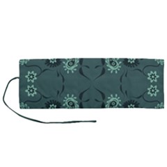 Floral Pattern Paisley Style Paisley Print   Roll Up Canvas Pencil Holder (m) by Eskimos